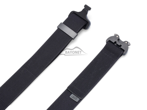 Belt medium-stiff COMBAT Black width of 45mm with metal buckle Cobra® 9kN matte Black ears Universal size 70-120cm