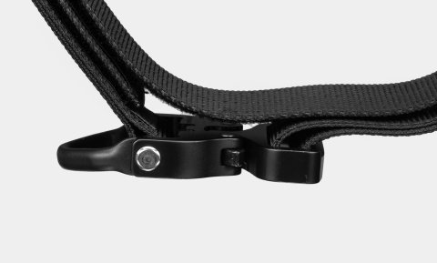 Uniformed services belt GUARDIAN Black stiff 2-layers with Cobra® D-ring 18kN reinforced metal buckle all black