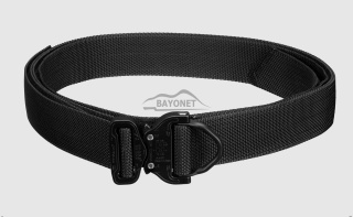 Uniformed services belt GUARDIAN Black stiff 2-layers with Cobra® D-ring 18kN reinforced metal buckle all black