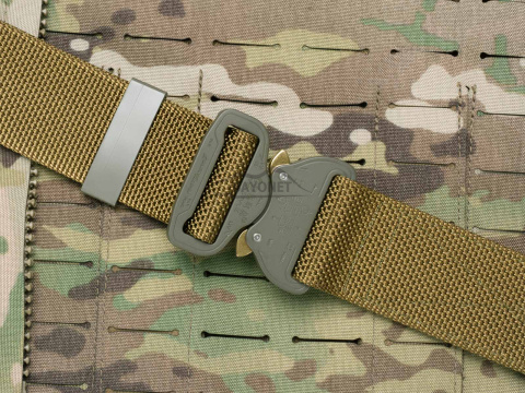 Belt medium-stiff COMBAT Khaki (Dark Coyote) width of 45mm with metal buckle Cobra® 9kN Universal size 70-120cm