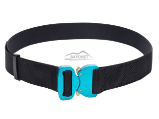 Belt medium-stiff COMBAT Black width of 38mm with metal buckle Cobra® 9kN azure blue Universal size 70-120cm