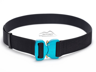 Belt medium-stiff COMBAT Black width of 38mm with metal buckle Cobra® 9kN azure blue Universal size 70-120cm