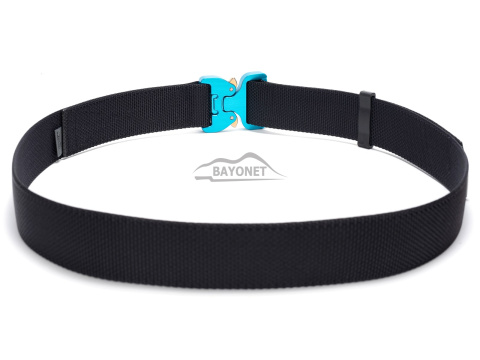 Belt medium-stiff COMBAT Black width of 38mm with metal buckle Cobra® 9kN azure blue Universal size 70-120cm