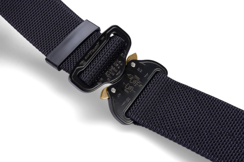 Belt medium-stiff COMBAT Black width of 45mm with metal buckle Cobra® 9kN KTL brass ears Universal size 70-120cm