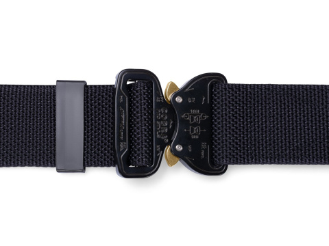 Belt medium-stiff COMBAT Black width of 45mm with metal buckle Cobra® 9kN KTL brass ears Universal size 70-120cm