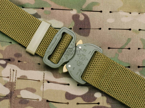 Belt medium-stiff COMBAT Khaki (Dark Coyote) width of 38mm with metal buckle Cobra® 9kN Universal size 70-120cm