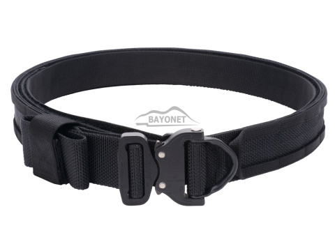 Tactical belt for carrying weapons and ammunition® STORM Black 2-layer with PALS for MOLLE Cobra® D-ring 18kN