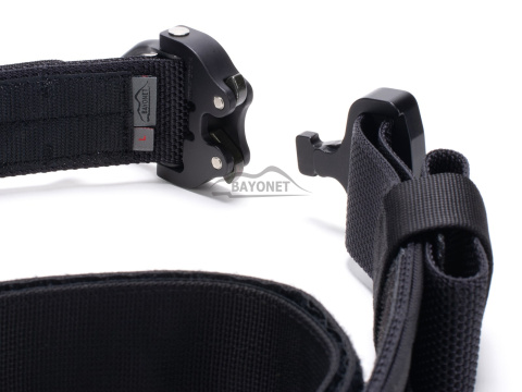 Tactical belt for carrying weapons and ammunition® STORM Black 2-layer with PALS for MOLLE Cobra® D-ring 18kN