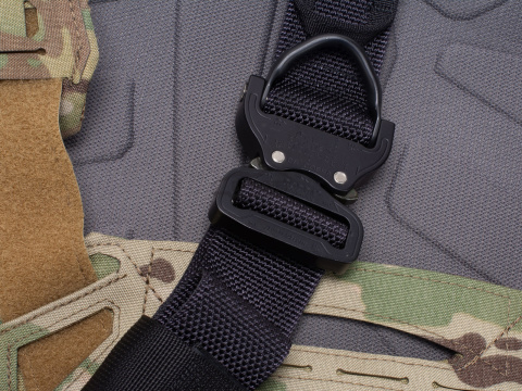 Tactical belt for carrying weapons and ammunition® STORM Black 2-layer with PALS for MOLLE Cobra® D-ring 18kN