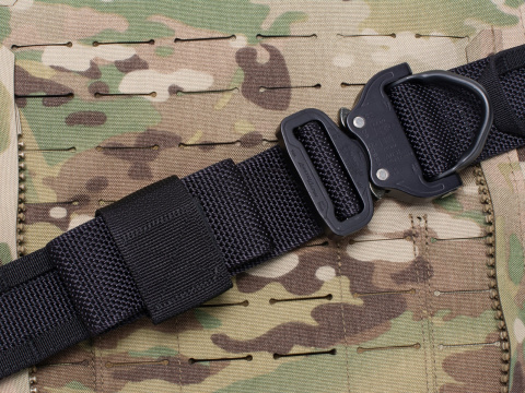 Tactical belt for carrying weapons and ammunition® STORM Black 2-layer with PALS for MOLLE Cobra® D-ring 18kN