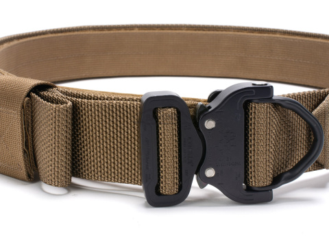 Tactical belt for carrying weapons and ammunition® STORM Coyote Brown 2-layer with PALS for MOLLE Cobra® D-ring 18kN