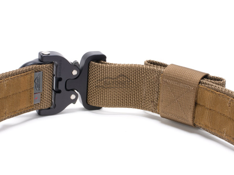 Tactical belt for carrying weapons and ammunition® STORM Coyote Brown 2-layer with PALS for MOLLE Cobra® D-ring 18kN