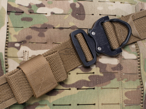 Tactical belt for carrying weapons and ammunition® STORM Coyote Brown 2-layer with PALS for MOLLE Cobra® D-ring 18kN