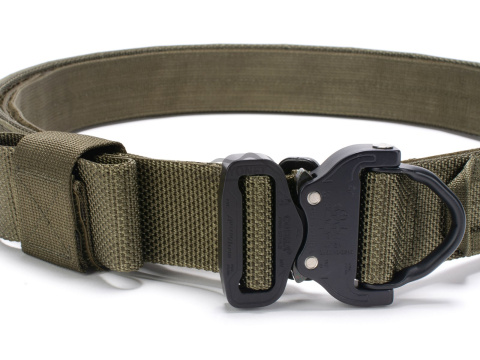 Tactical belt for carrying weapons and ammunition® STORM Ranger Green 2-layer with PALS for MOLLE Cobra® D-ring 18kN