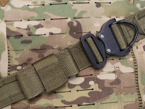 Tactical belt for carrying weapons and ammunition® STORM Ranger Green 2-layer with PALS for MOLLE Cobra® D-ring 18kN