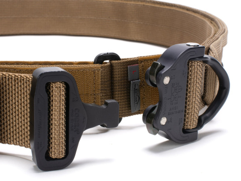 Tactical belt for carrying weapons and ammunition® STORM PROFESSIONAL Coyote Brown 2-layer with PALS for MOLLE Cobra® Dring 18kN