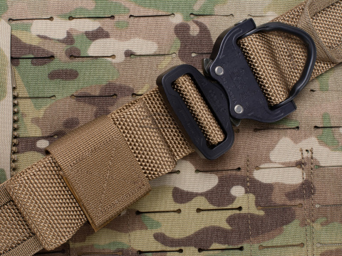 Tactical belt for carrying weapons and ammunition® STORM PROFESSIONAL Coyote Brown 2-layer with PALS for MOLLE Cobra® Dring 18kN