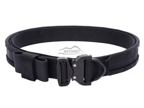 Tactical belt for carrying weapons and ammunition® STORM PROFESSIONAL Black 2-layer with PALS for MOLLE Cobra® D-ring 18kN