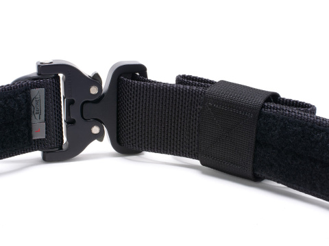 Tactical belt for carrying weapons and ammunition® STORM PROFESSIONAL Black 2-layer with PALS for MOLLE Cobra® D-ring 18kN