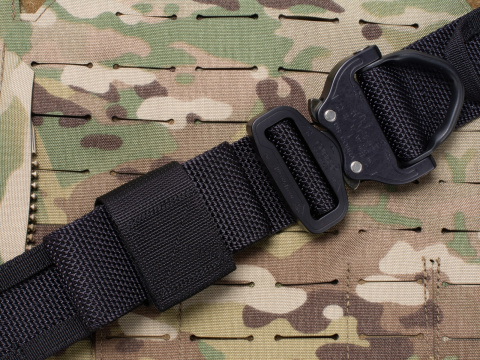 Tactical belt for carrying weapons and ammunition® STORM PROFESSIONAL Black 2-layer with PALS for MOLLE Cobra® D-ring 18kN