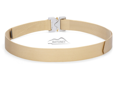 Belt soft OUTDOOR Beige 33mm wide with Cobra® 9kN flat metal buckle Universal size 70-120cm