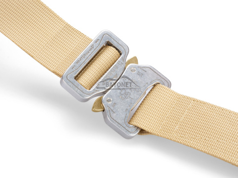 Belt soft OUTDOOR Beige 33mm wide with Cobra® 9kN flat metal buckle Universal size 70-120cm