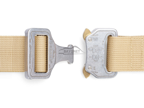 Belt soft OUTDOOR Beige 33mm wide with Cobra® 9kN flat metal buckle Universal size 70-120cm