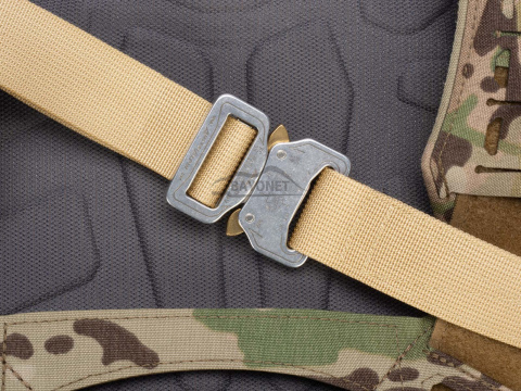 Belt soft OUTDOOR Beige 33mm wide with Cobra® 9kN flat metal buckle Universal size 70-120cm