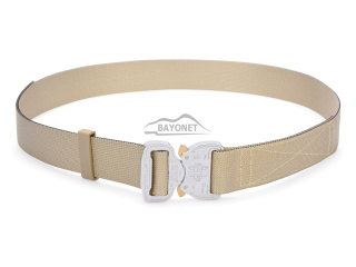 Belt soft OUTDOOR Beige 38mm wide with Cobra® 9kN flat metal buckle Universal size 70-120cm