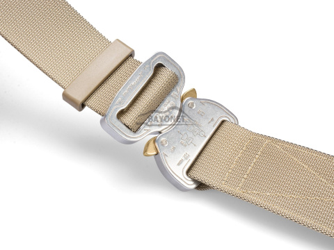 Belt soft OUTDOOR Beige 38mm wide with Cobra® 9kN flat metal buckle Universal size 70-120cm