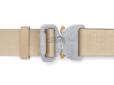 Belt soft OUTDOOR Beige 38mm wide with Cobra® 9kN flat metal buckle Universal size 70-120cm