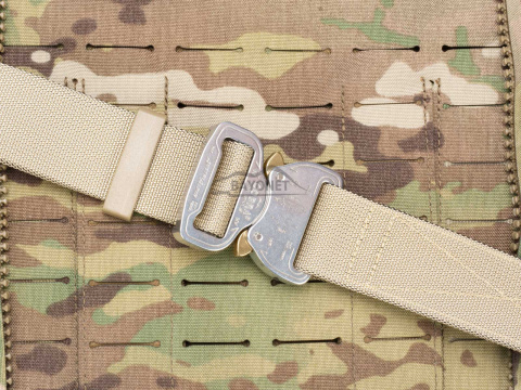 Belt soft OUTDOOR Beige 38mm wide with Cobra® 9kN flat metal buckle Universal size 70-120cm