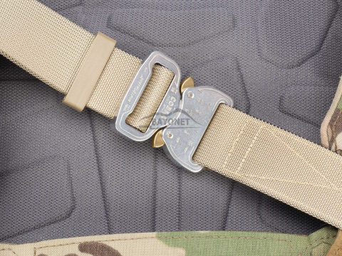 Belt soft OUTDOOR Beige 38mm wide with Cobra® 9kN flat metal buckle Universal size 70-120cm