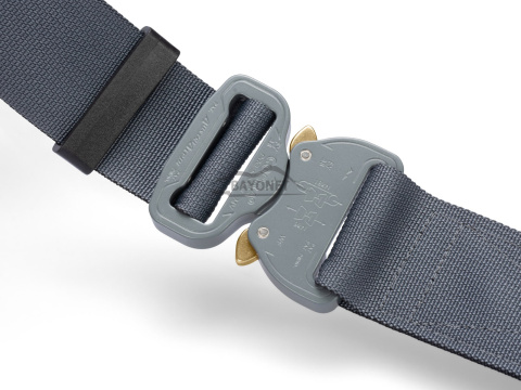 Belt soft OUTDOOR Dark Gray 38mm wide with Cobra® 9kN flat metal buckle Universal size 70-120cm