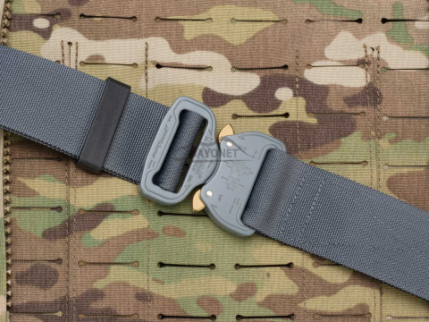 Belt soft OUTDOOR Dark Gray 38mm wide with Cobra® 9kN flat metal buckle Universal size 70-120cm