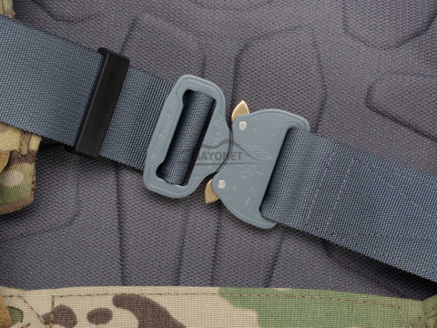 Belt soft OUTDOOR Dark Gray 38mm wide with Cobra® 9kN flat metal buckle Universal size 70-120cm