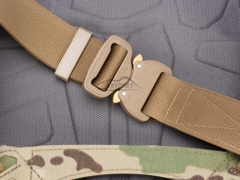 Belt soft OUTDOOR Coyote Brown 38mm wide with Cobra® 9kN flat metal buckle Universal size 70-120cm