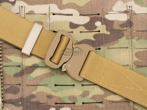 Belt soft OUTDOOR Coyote (Gold) 38mm wide with Cobra® 9kN flat metal buckle Universal size 70-120cm