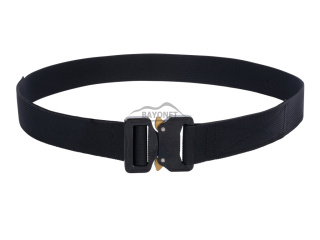 Belt soft OUTDOOR Black 33mm wide with Cobra® 9kN KTL black with brass ears flat metal buckle Universal size 70-120cm