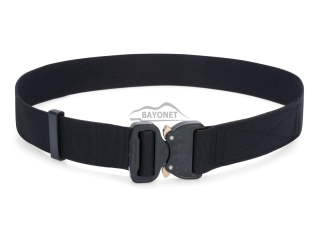 Belt soft OUTDOOR Black 38mm wide with Cobra® 9kN KTL black with brass ears flat metal buckle Universal size 70-120cm