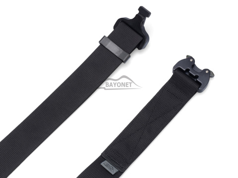 Belt soft OUTDOOR Black 38mm wide with Cobra® 9kN all matte black flat metal buckle Universal size 70-120cm