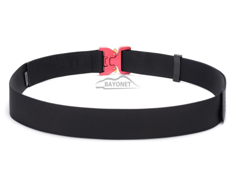 Belt soft OUTDOOR Black 38mm wide with Cobra® 9kN pink flat metal buckle Universal size 70-120cm