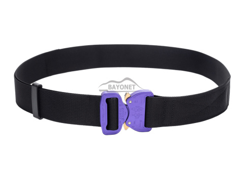 Belt soft OUTDOOR Black 38mm wide with Cobra® 9kN purple flat metal buckle Universal size 70-120cm