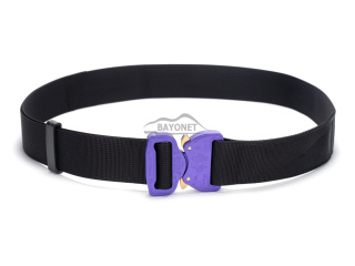 Belt soft OUTDOOR Black 38mm wide with Cobra® 9kN purple flat metal buckle Universal size 70-120cm