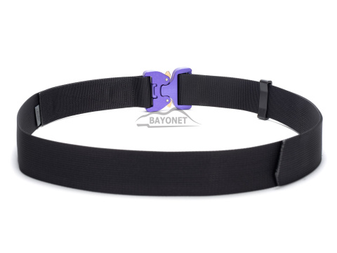 Belt soft OUTDOOR Black 38mm wide with Cobra® 9kN purple flat metal buckle Universal size 70-120cm