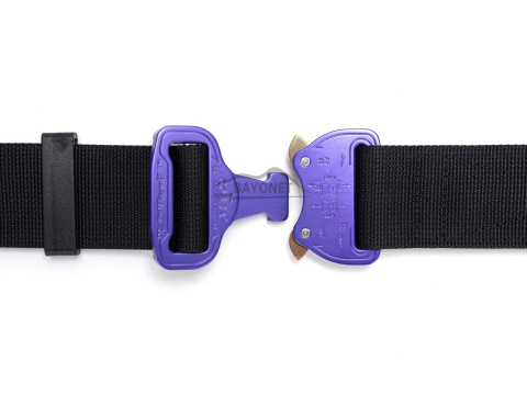 Belt soft OUTDOOR Black 38mm wide with Cobra® 9kN purple flat metal buckle Universal size 70-120cm