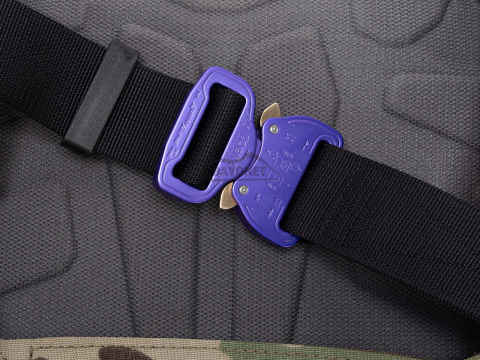 Belt soft OUTDOOR Black 38mm wide with Cobra® 9kN purple flat metal buckle Universal size 70-120cm