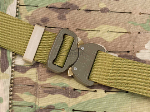 Belt soft OUTDOOR Khaki (Dark Coyote) 38mm wide with Cobra® 9kN flat metal buckle Universal size 70-120cm