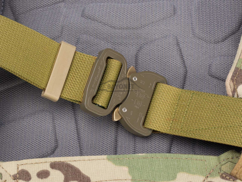 Belt soft OUTDOOR Khaki (Dark Coyote) 38mm wide with Cobra® 9kN flat metal buckle Universal size 70-120cm