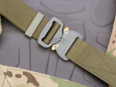 Belt soft OUTDOOR Ranger Green 38mm wide with Cobra® 9kN flat metal buckle Universal size 70-120cm